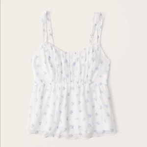 ABERCROMBIE BABYDOLL RUCHED CHIFFON CAMI